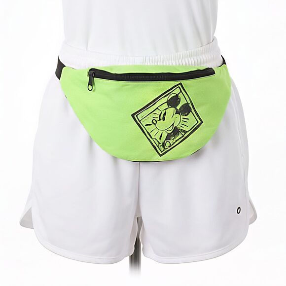 RARE VTG 1992 Disney World Neon Green Fresh Mouse Mickey Fanny Pack 90s - Picture 2 of 8